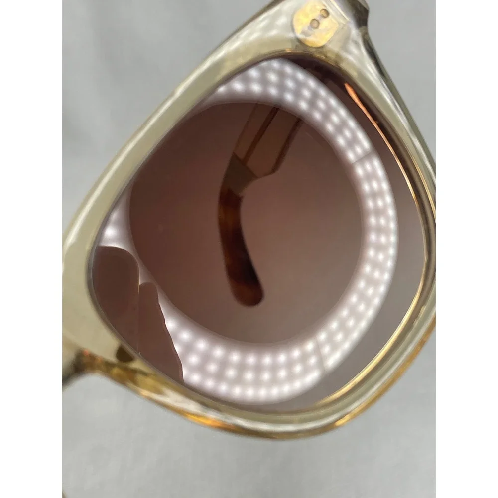 Toms Memphis Sunglasses Clear Tan Acetate Frame Gold Gradient Lenses 49[]20-143